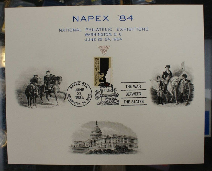 F 1984A Napex 1984 US Capitol two vignettes Washington on horse Show cancelled