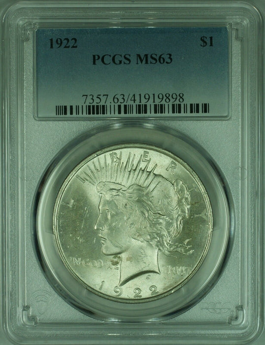 1922 Peace Silver Dollar S$1 PCGS MS-63  (35G)