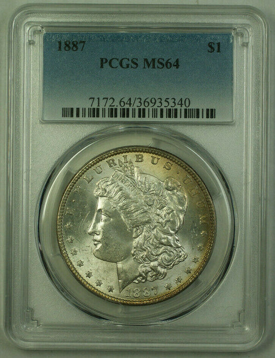 1887 Morgan Silver Dollar $1 Coin PCGS MS-64 Better Coin (20) R