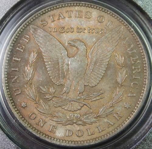 1896 Morgan Silver Dollar Coin, PCGS MS-64 Toned DGH