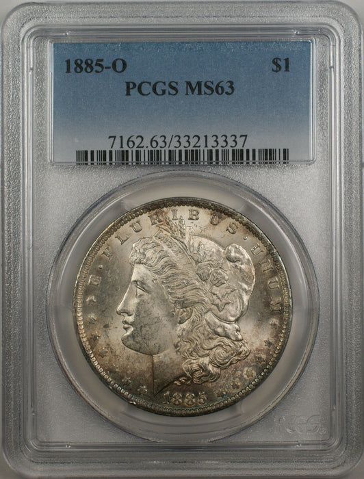 1885-O Morgan Silver Dollar $1 Coin PCGS MS 63 (Toned 12)