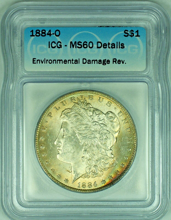 1884-O Morgan Silver Dollar Toned $1 Coin ICG MS 60 Details (23)