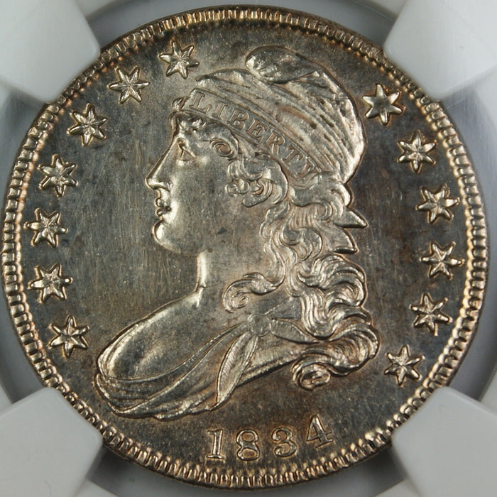 1834 Capped Bust Silver Half Dollar, NGC UNC Details, Choice BU Coin