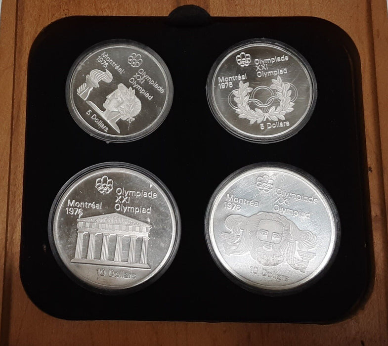 Complete 1976 Canada Montreal Olympic Games .925 Silver 28 Coin Set in RCM OGP