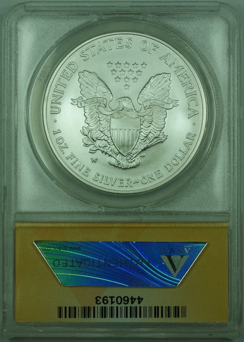 2007-W Satin American Silver Eagle S$1 Dollar ANACS MS-70 Satin Finish