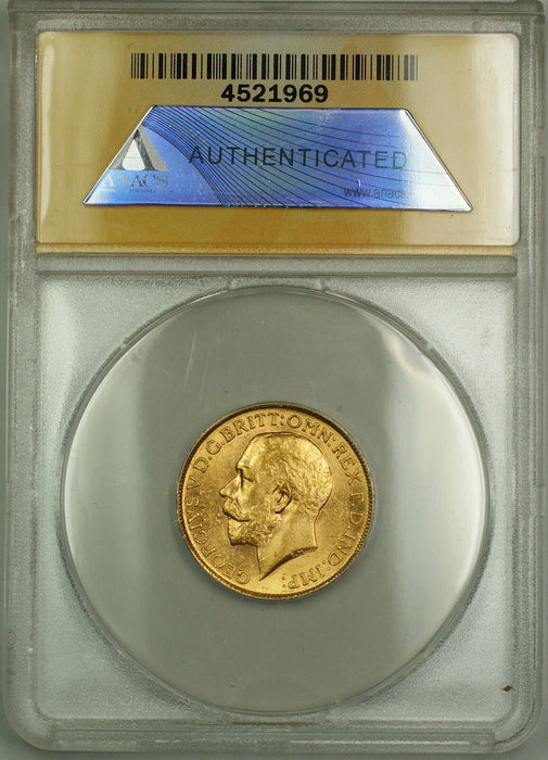 1913 Great Britain Gold Sovereign ANACS MS-62 (Better Coin) *Lustrous*