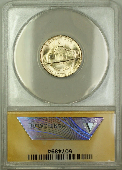 1945-D/D RPM-2 DDO DIE 5 Wartime Silver Jefferson Nickel 5c Coin ANACS MS-65 (D)