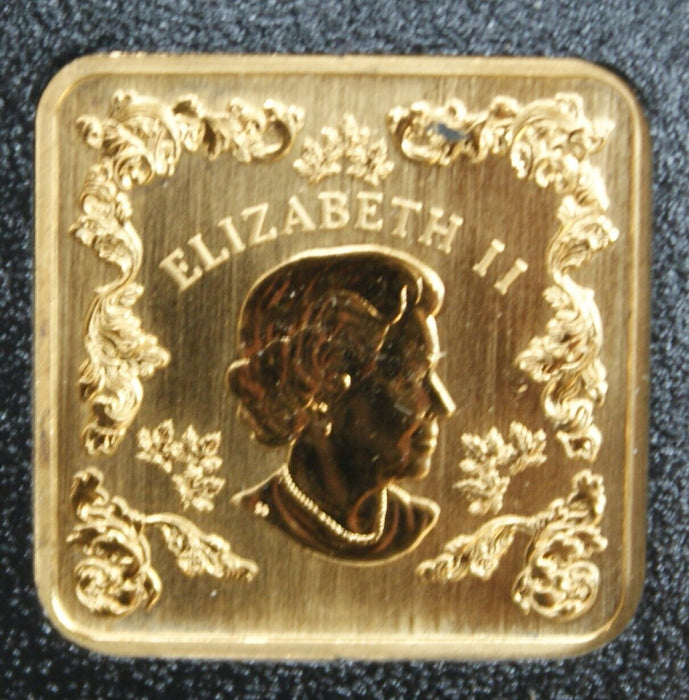 2006 Canada $3 Beaver Square Gold Plated .925 Silver Coin-Box & COA