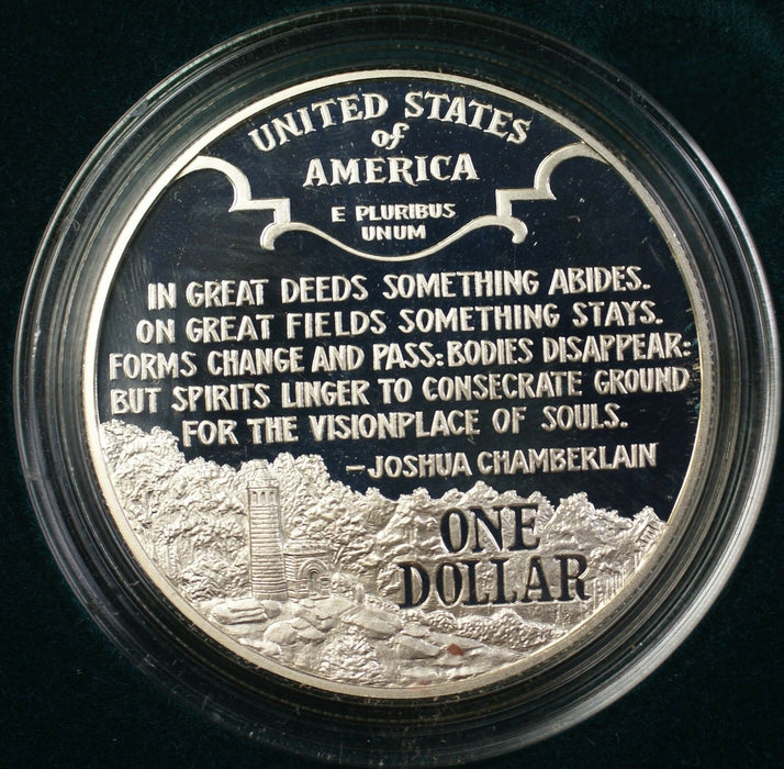 1995-S Civil War $1 Silver Dollar and Half Gem Proof Coin in Daguerreotype Case