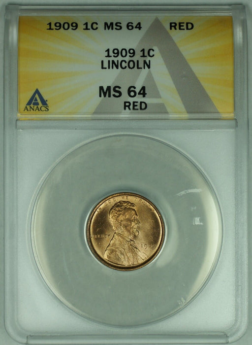 1909 Lincoln Wheat Cent 1C Coin ANACS MS 64 Red (15)