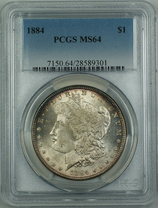 1884 Morgan Silver Dollar Coin PCGS MS-64 Rim Toned GF