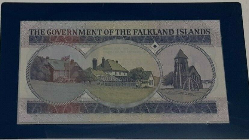 1984 Falkland Islands 1 Pound Banknote Crisp Uncirculated in Stamped Envelope