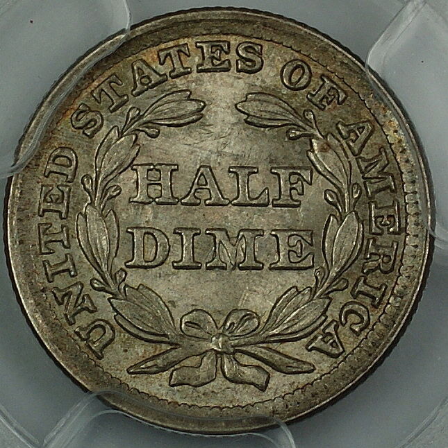 1856 Seated Liberty Silver Half Dime, PCGS MS-64 Lightly Toned AKR