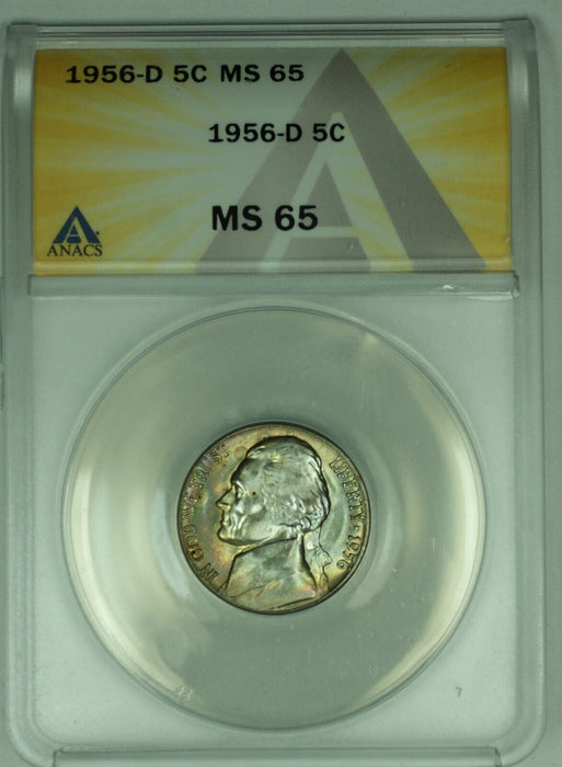 1956-D Jefferson Nickel Toned 5C ANACS MS 65 (52)