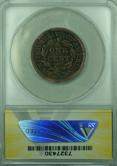 1853 Braided Hair Large Cent  ANACS F-15 Details Corroded-Damaged-Bent  (43)