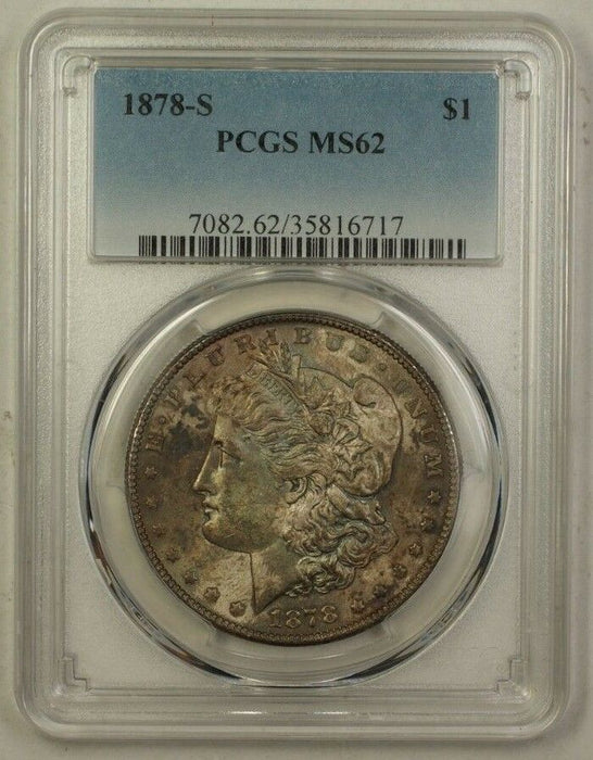 1878-S US Morgan Silver Dollar $1 Coin PCGS MS-62 Nicely Toned 4