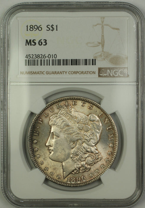 1896 Morgan Silver Dollar $1 Coin NGC MS-63 Toned (15)