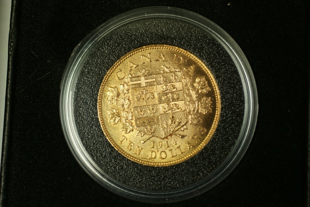 1914 Canada $10 Dollar Gold Coin BU UNC from Mint w/ Box & Papers