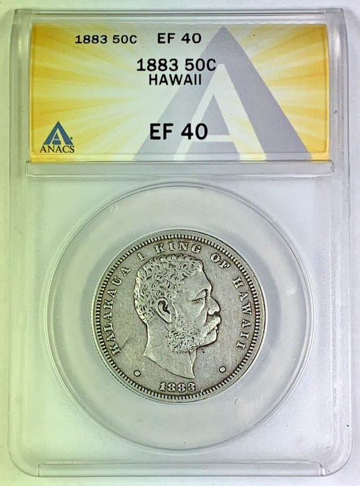 1883 Hawaii Half Dollar 50c Coin ANACS XF 40