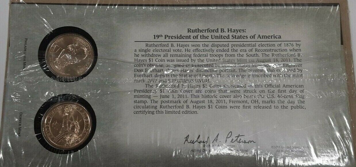 2011 P & D Rutherford B. Hayes BU Presidential Dollars Sealed Coin Set