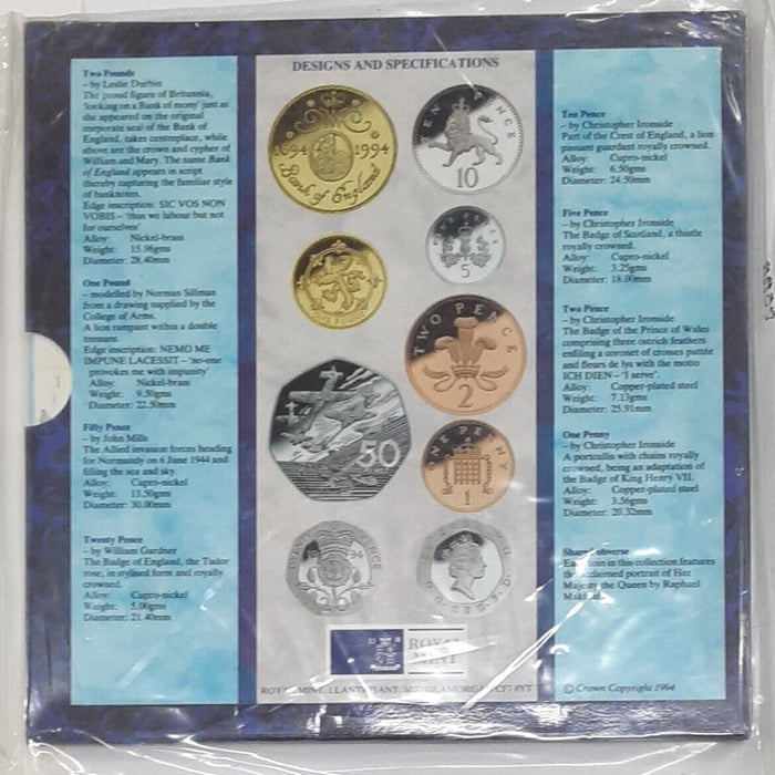 1994 United Kingdom Mint Set Brilliant Uncirculated UK Coins 8 Coins Total