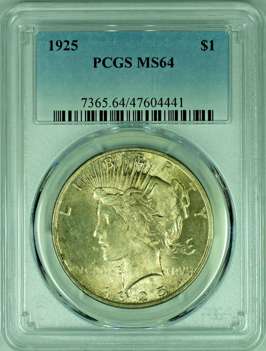 1925 Peace Silver Dollar $1 Coin Toned PCGS MS 64 (48)