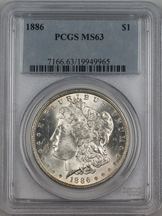 1886 Morgan Silver Dollar $1 PCGS MS-63 (Better Coin) (D) RL