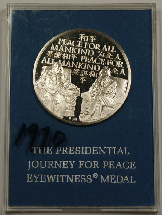 1970 Franklin Mint Silver Viet-Nam Peace Agreement Eyewitness Journey for Peace
