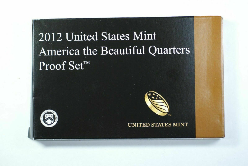 2012 U.S. Mint 5 Coin Proof National Parks Quartesr Set In OGP With Box & COA