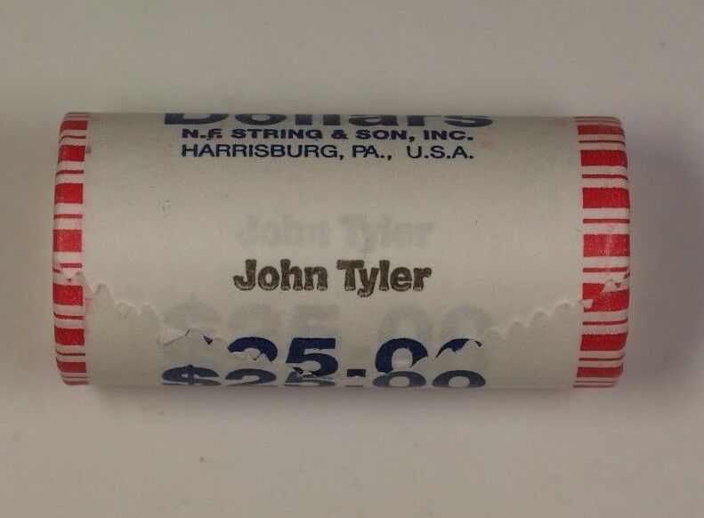 2009 John Tyler Presidential Dollar Roll BU 25 $1 Coins *Mint Mark Unknown* OBW