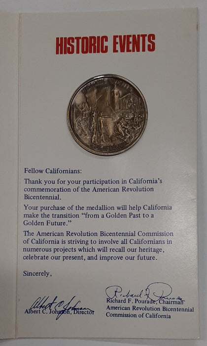 1973 Official California American Revolution Bicentennial Bronze Medal