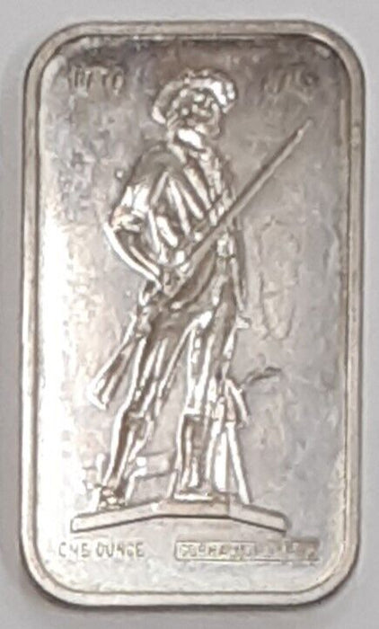 Gorham Mint 1 Troy Oz .925 Fine Ltd Edition Silver Bar - Minuteman  SB 80