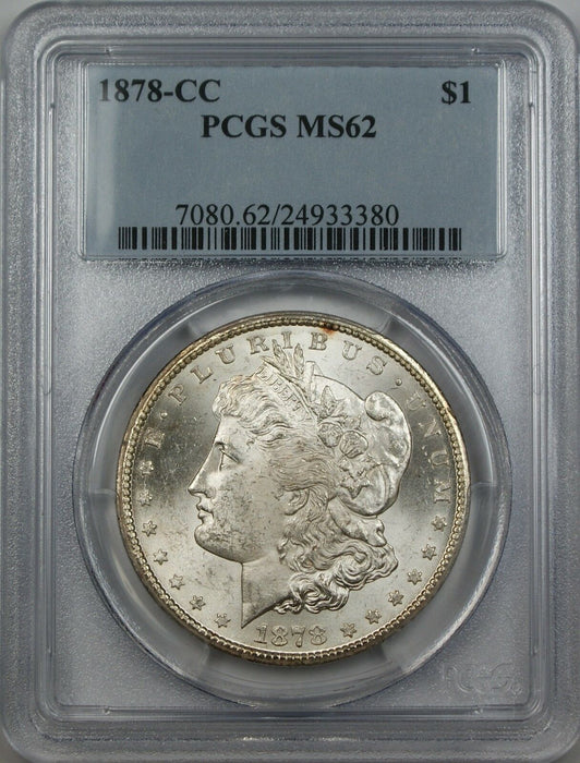 1878-CC Morgan Silver Dollar Coin $1 PCGS MS-62 (Better Coin)