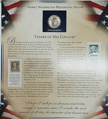 PCS George Washington BU Presidential $1 Coin & Stamp Set in Holder