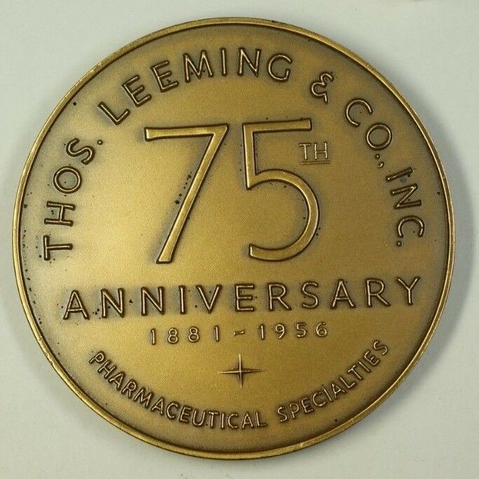 Large Bronze Medal Thos Lemming & Co 75th Ann. Pharma Specialists Original Box M