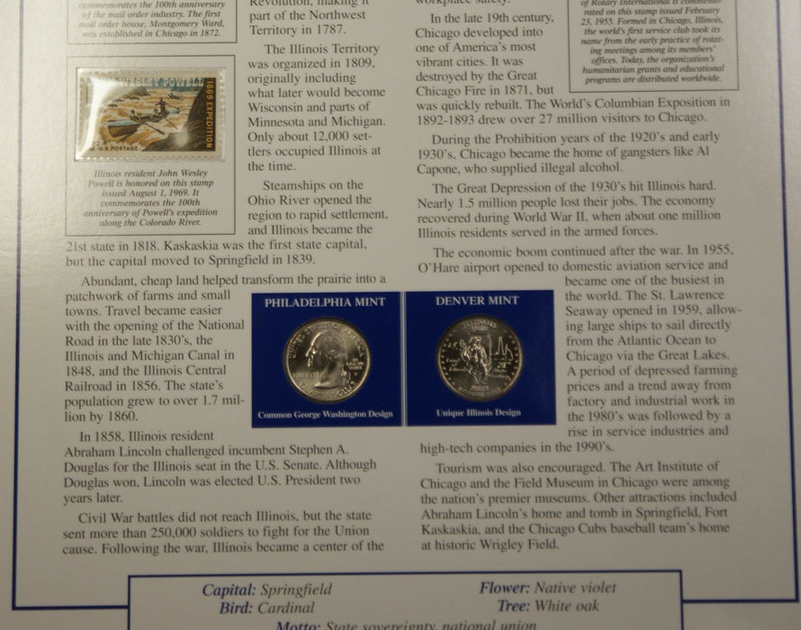2003 Illinois P&D Quarter for Anniversary of Statehood Bonus Stamp