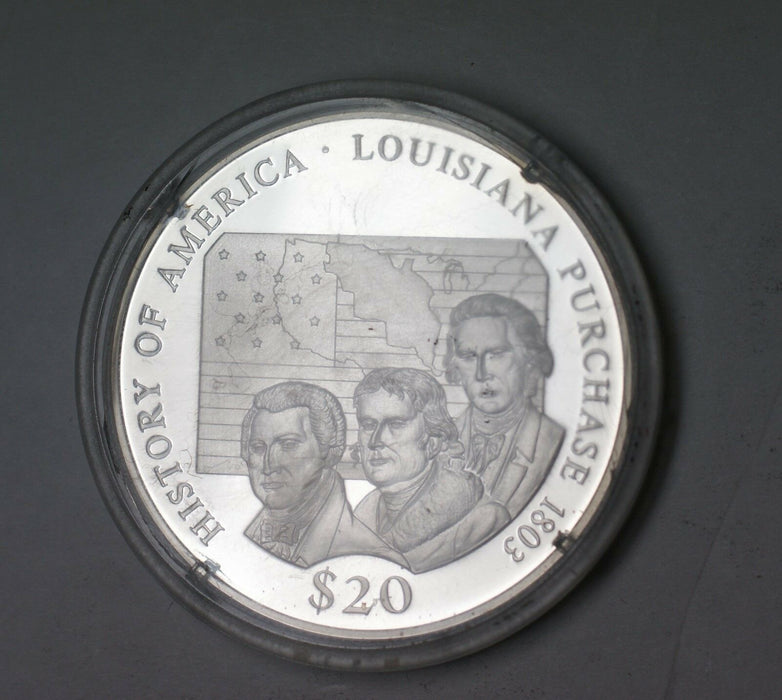 2000 Republic of Liberia Louisiana Purchase Fine Silver $20 Dollars Proof Coin