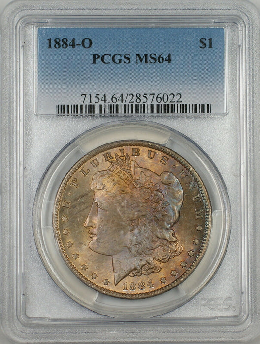 1884-O Morgan Silver Dollar $1 Coin PCGS MS-64 *Beautifully Toned Obverse* (Tc)