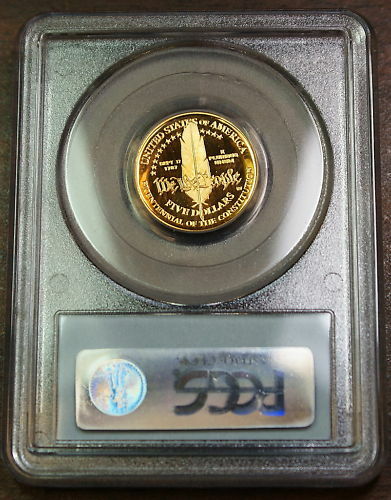 1987-W $5 Gold Constitution Coin, PCGS PR-69 DCAM