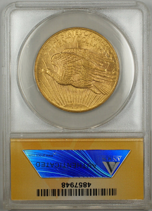1908 No Motto $20 St. Gaudens Double Eagle Gold Coin ANACS MS-62 SB