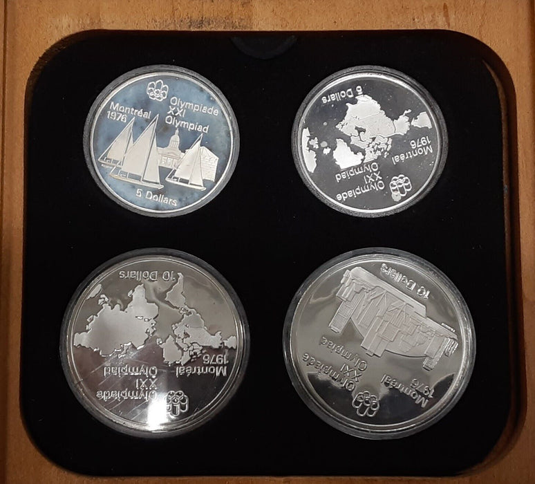 Complete 1976 Canada Montreal Olympic Games .925 Silver 28 Coin Set in RCM OGP