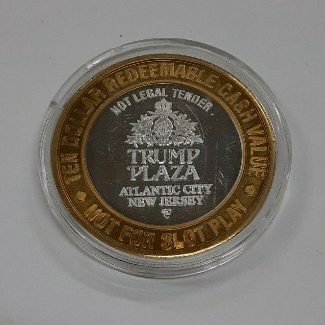 $10 Trump Plaza Gaming Token Fine Silver Ctr/Hollywood Classics-WC Fields