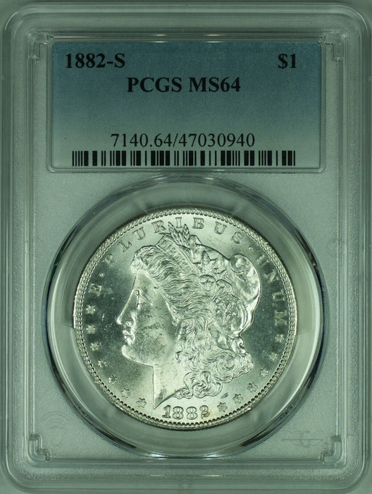 1882-S Morgan Silver Dollar Coin  PCGS MS-64   (35B)