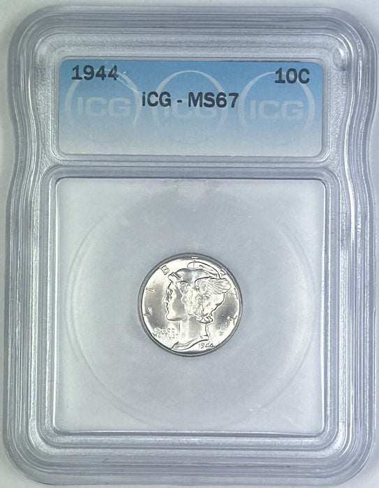 1944 Mercury Silver Dime 10c Coin ICG MS 67 (54) B