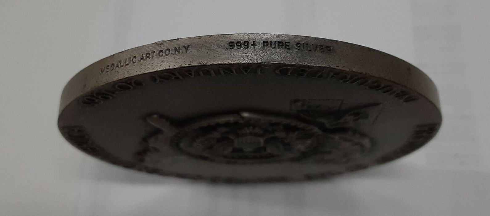 Lyndon B. Johnson High Relief Large .999 Silver 1965 Inaugural Medal by MACO