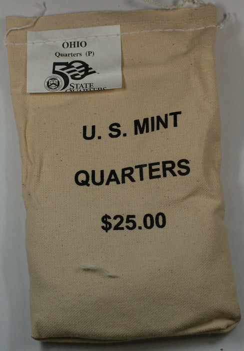 $25 US Mint Sewn BU 2002-P Ohio State Quarters Bag in Original Bag