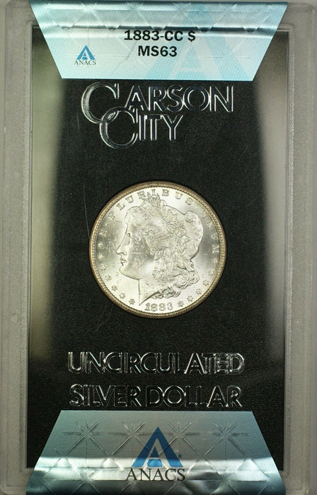 1883-CC GSA Hoard Morgan Silver Dollar $1 Coin ANACS MS-63 with Box & COA (Y)