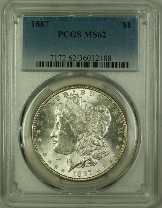 1887 Morgan Silver Dollar $1 Coin PCGS MS-62 (19M)