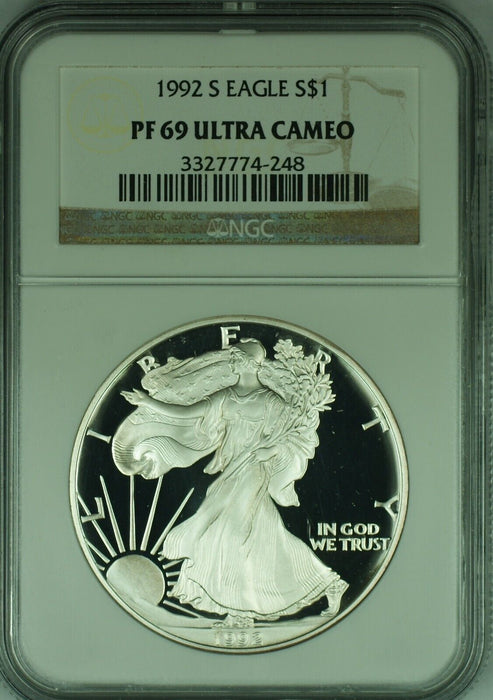 1992-S American Proof Silver Eagle $1 NGC PF 69 Ultra Cameo (49)