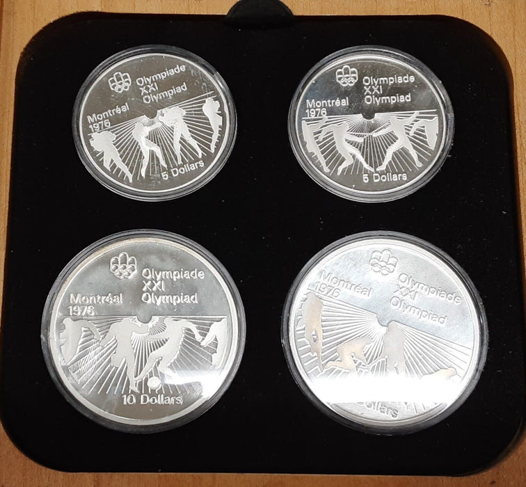 Complete 1976 Canada Montreal Olympic Games .925 Silver 28 Coin Set in RCM OGP
